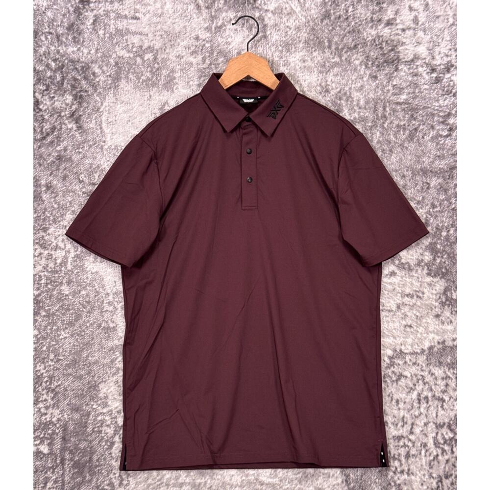 PXG Golf Polo Small Mens Burgundy Red Nylon Performance